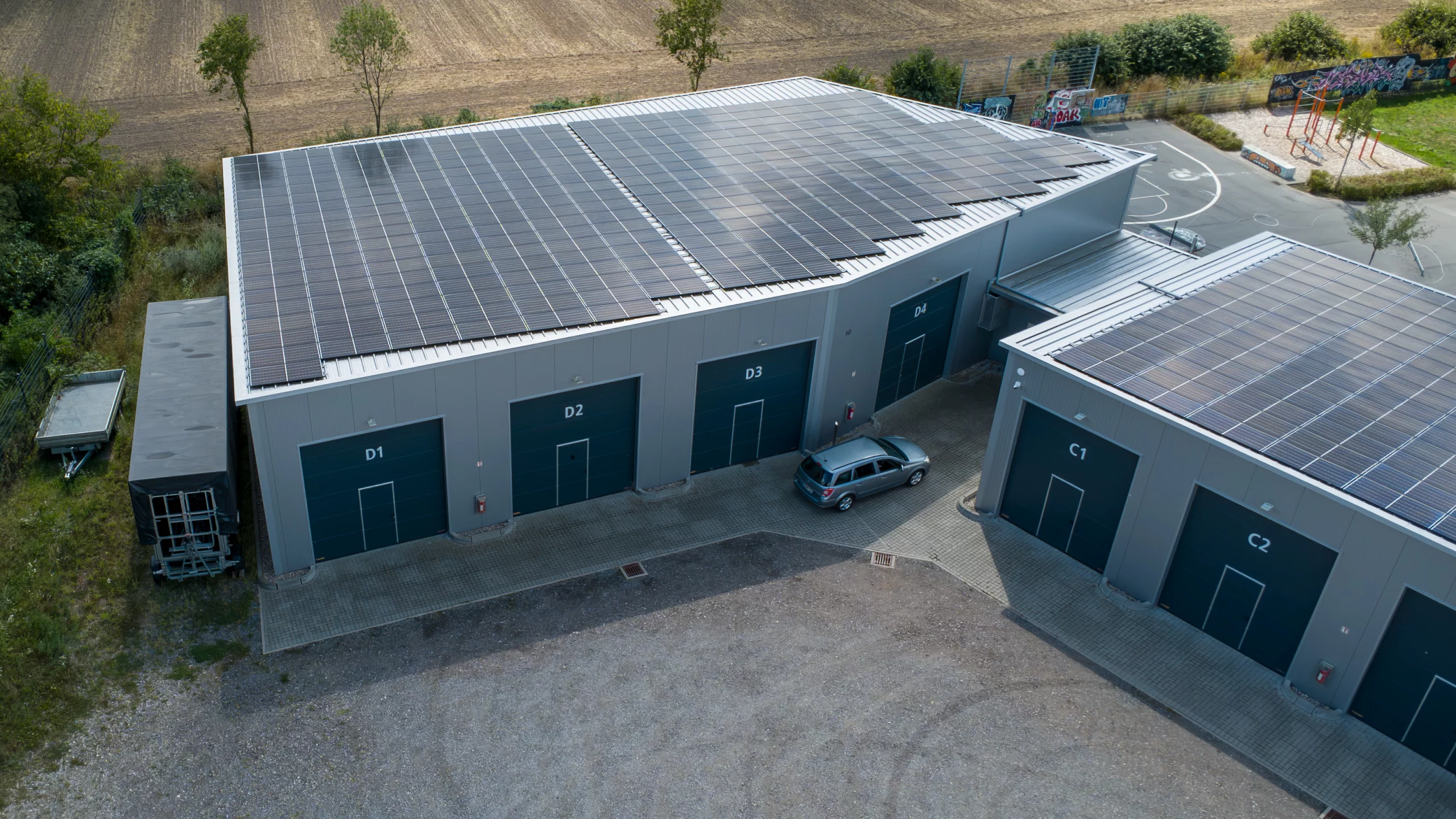 DJI_0114 Neubau eines Gragaenparks mit 4 Hallen für Hallenkönig in Bad Segeberg